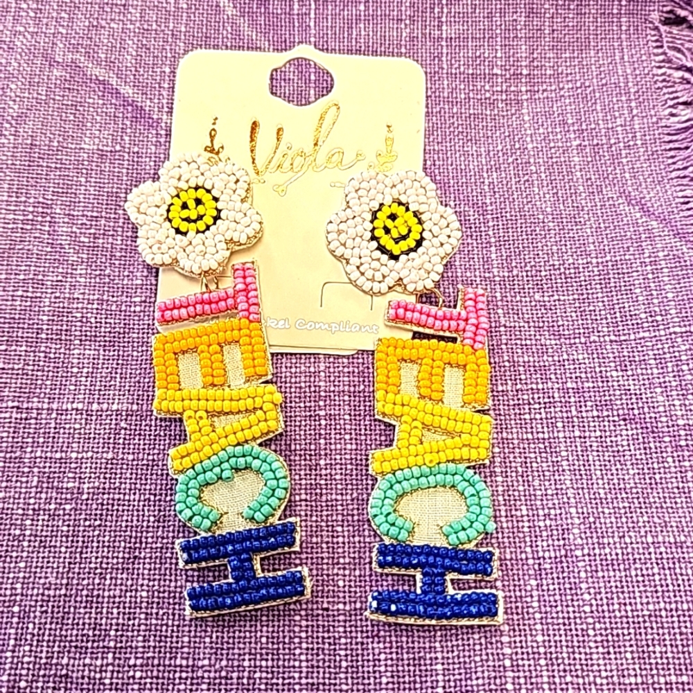 Teach Seed Bead earrings